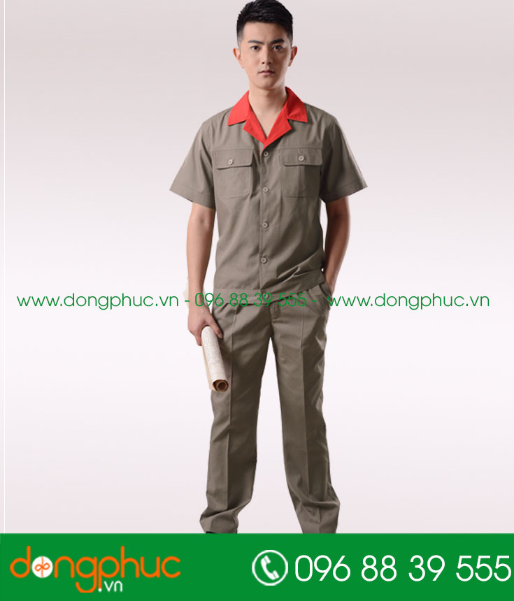 Mẫu bảo hộ màu ghi cộc tay